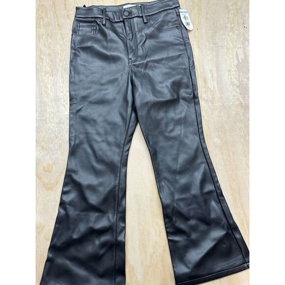 Good American Good Legs Cropped Mini Boot Faux Leather Pants Size 10/30 NWOT! - Picture 1 of 4